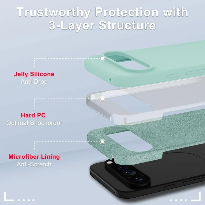 Fashion Liquid Silicone Case for Google Pixel 9 Pro XL 8A 7A 6A 5A Soft Skin Feeling TPU Cover for Google 9A 6 7 8 9 Pro 8Pro