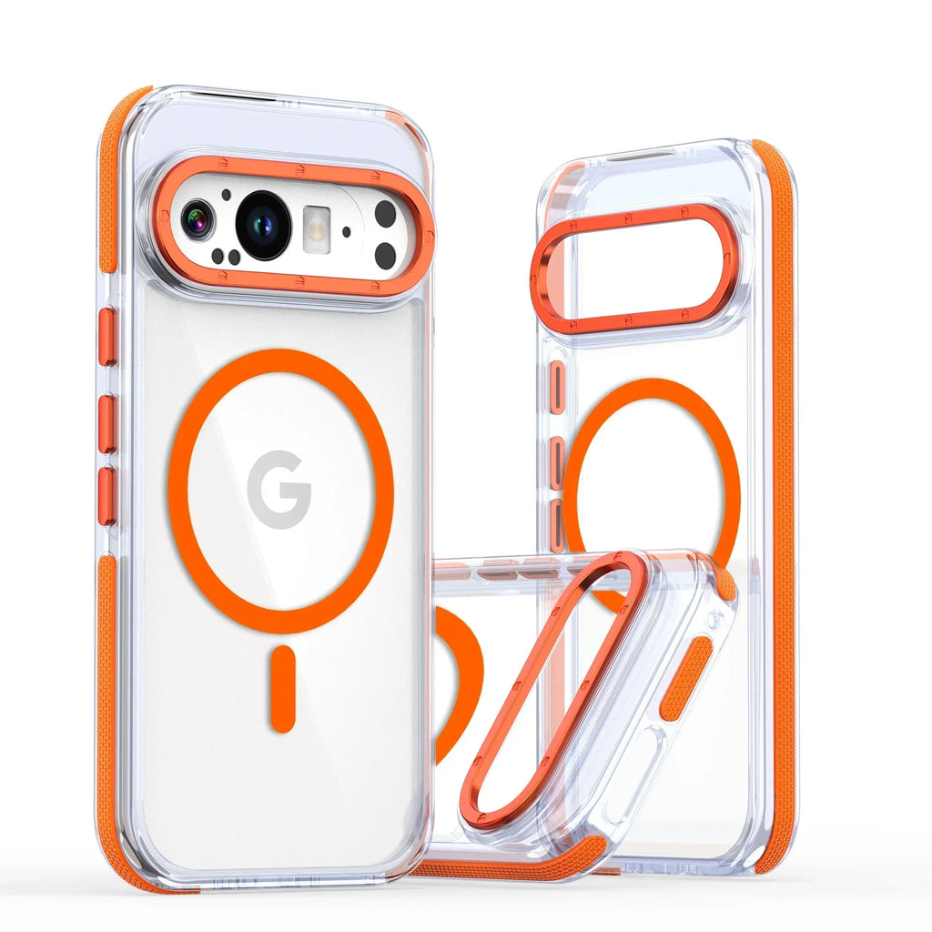 Luxury High Transparent Case For Google Pixel 9 Pro XL 5G Magsafe Magnetic Wireless Charging Shockproof Cover For Google Pixel 9
