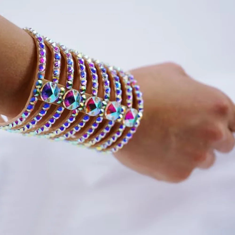 AB Rhinestone Crystal Wrap Tier Bracelet