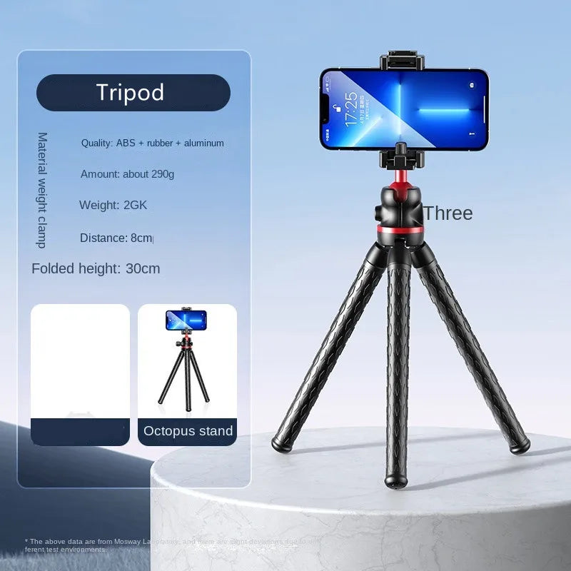 FANGTUOSI 2025 Flexible Octopus Tripod for Phone Camera DSLR 2in1 Design With big light Phone Holder Side Cold Shoe 1/4'' Screw
