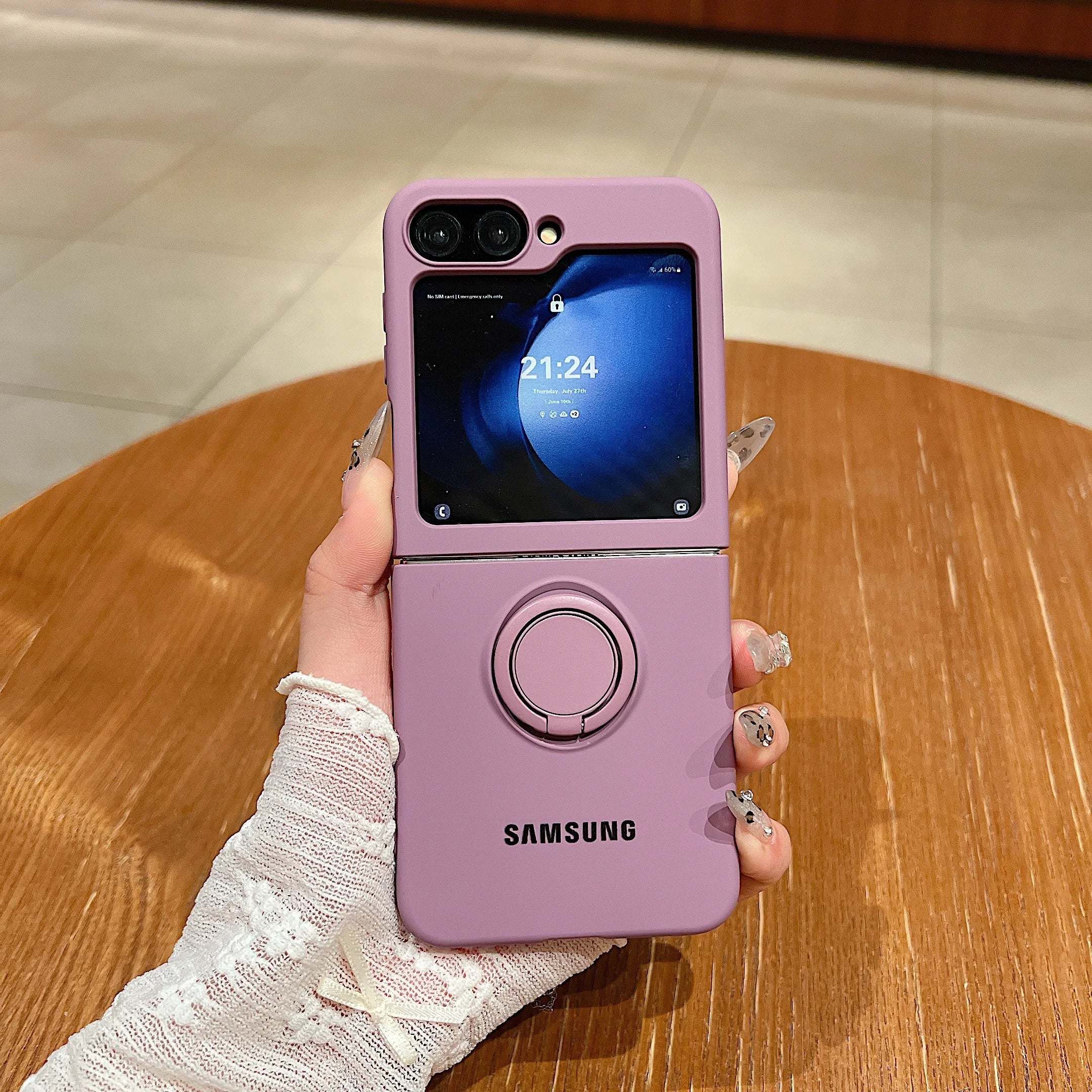 Luxury Official Candy Color Liquid Silicone  Ring Holder Phone Case Samsung Galaxy Z Flip 7 6 5 4 3 Shockproof Protective Cover