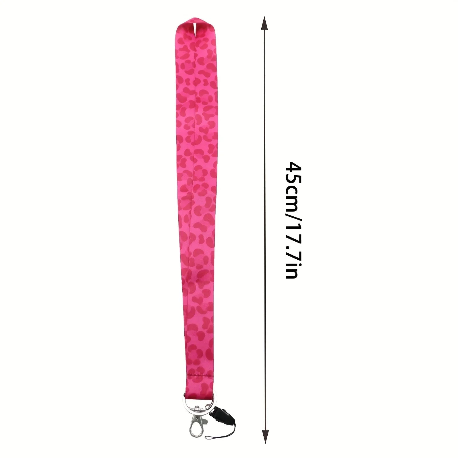 Pink Leopard Breakaway Phone Lanyard Id Badge Card Holder Retraetable Badge Reel Neck Strap for Keys Keychain Credit Card