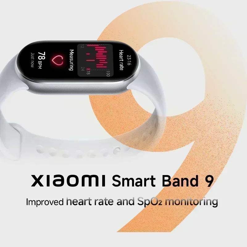 Global Version Xiaomi Smart Band 9 150+ Sports Modes Sleep Monitoring 1.62" AMOLED Display 21-day Battery Life