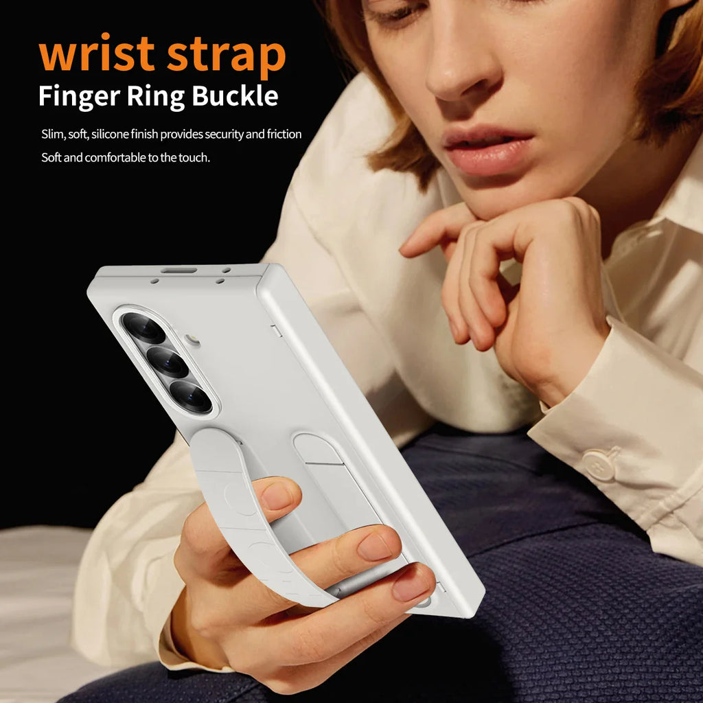 For Samsung Galaxy Z Fold 7 6 5 4 3 Luxury Wristband Hinge Lnvisible Folding Bracket Screen Glass Protect  Film Shockproof Cover