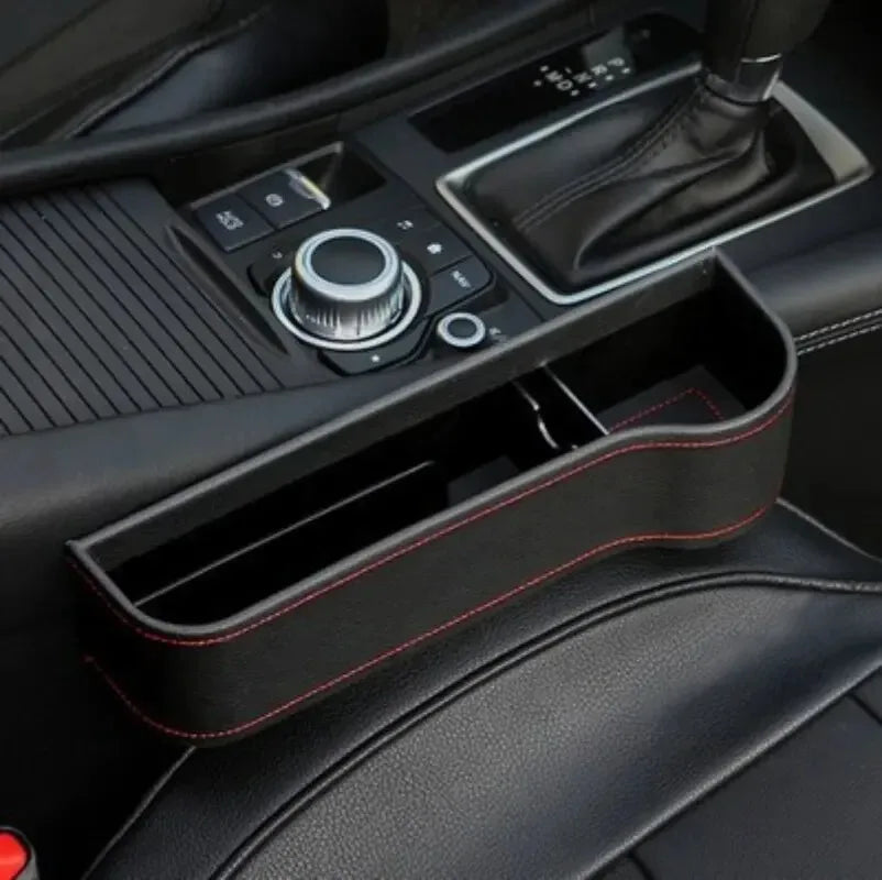 PU Leather Car Seat Gap Storage Box Universal Seat Gap Slit Box With Charging Hole Phone Bottle Keys Holder Box Auto Organizer
