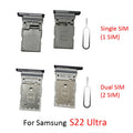For Samsung Galaxy S22 Ultra S908 S908B Phone New SIM Chip Tray Slot Holder Adapter Single Dual Card S22 Ultra Accessories Parts