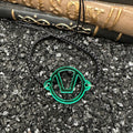 Swinger Symbol Green Acrylic Bracelet on Adjustable Black Cord