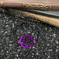 Swinger Symbol Purple Acrylic Bracelet on Adjustable Black Cord