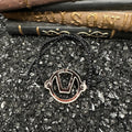 Swinger Symbol Rose Gold Acrylic Bracelet on Adjustable Black Cord