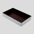 Vanity Trays illusion Wrap Collection Bone & Resin Inlay, Black-White, 10" x 6"