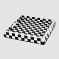 Decorative Tray Illusion Check Black White 12x12"