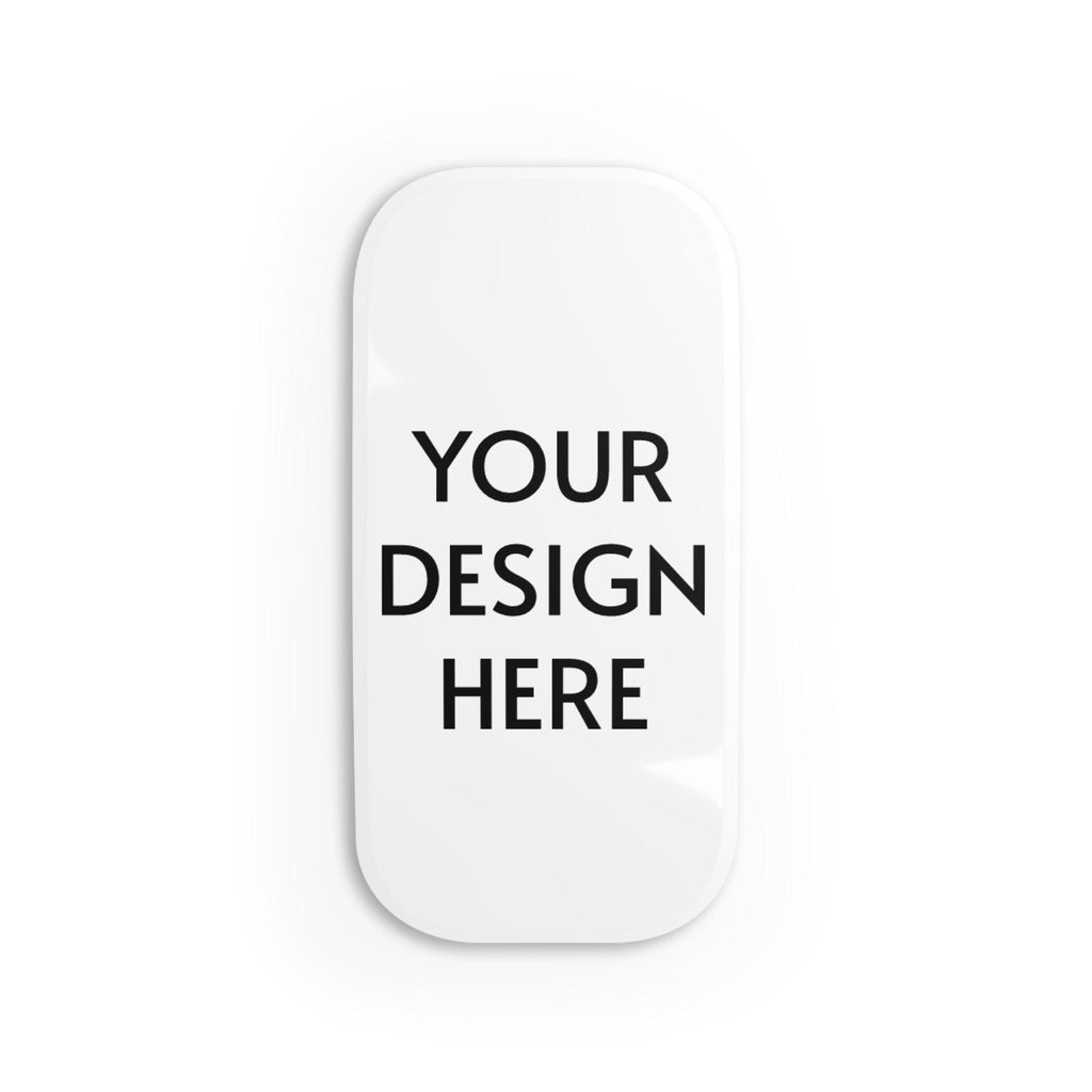 Custom Phone Click-On Grip – Polycarbonate & Metal, Matte/Glossy Finish, Mobile Holder & Kickstand, Reusable Adhesive Backing
