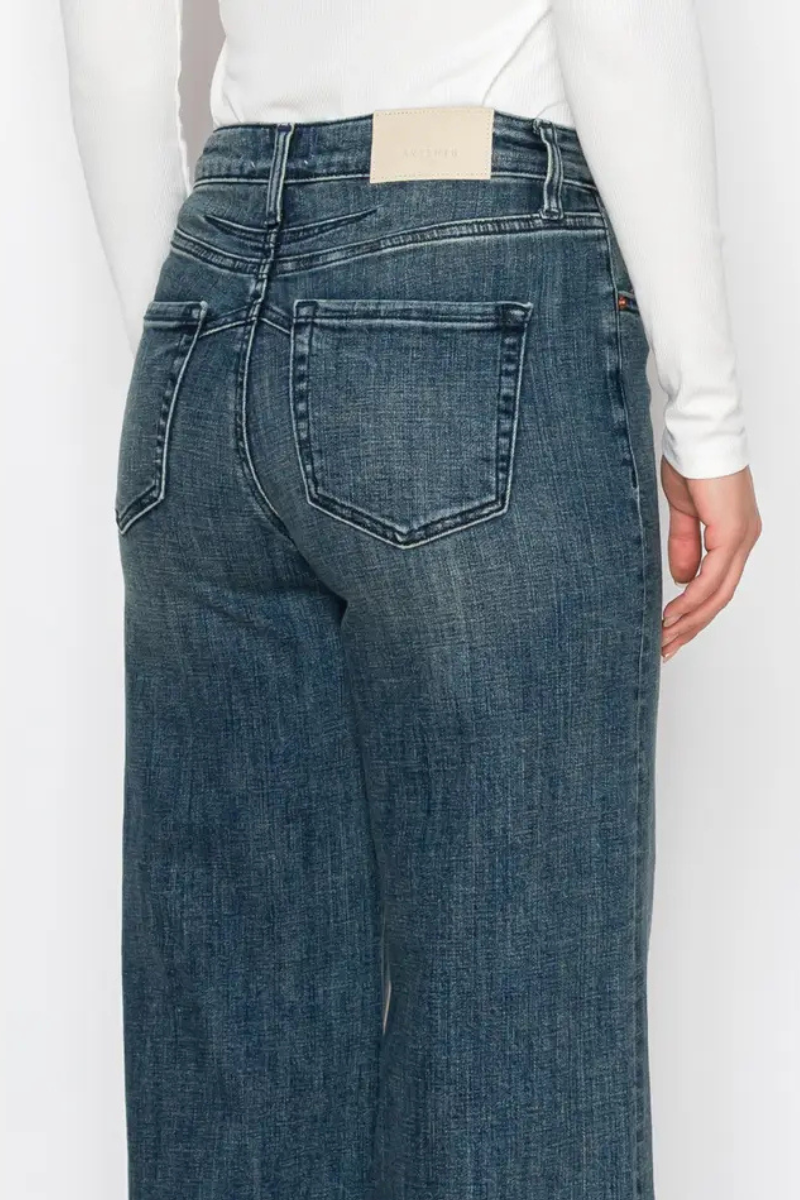 Elise TUMMY CONTROL HIGH RISE CUFFED A WIDE LEG JEANS