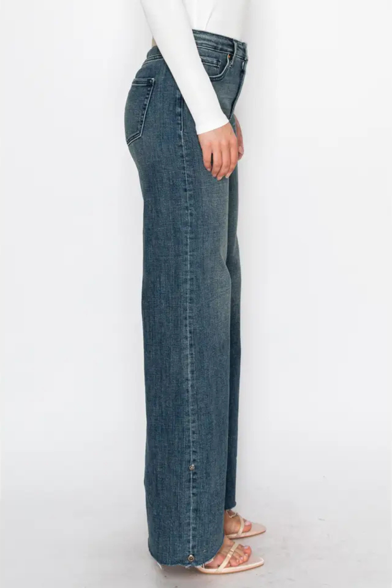 Elise TUMMY CONTROL HIGH RISE CUFFED A WIDE LEG JEANS