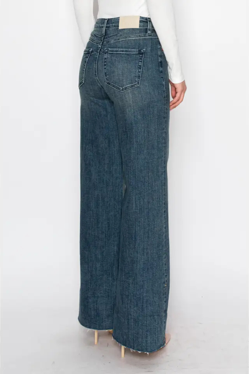 Elise TUMMY CONTROL HIGH RISE CUFFED A WIDE LEG JEANS