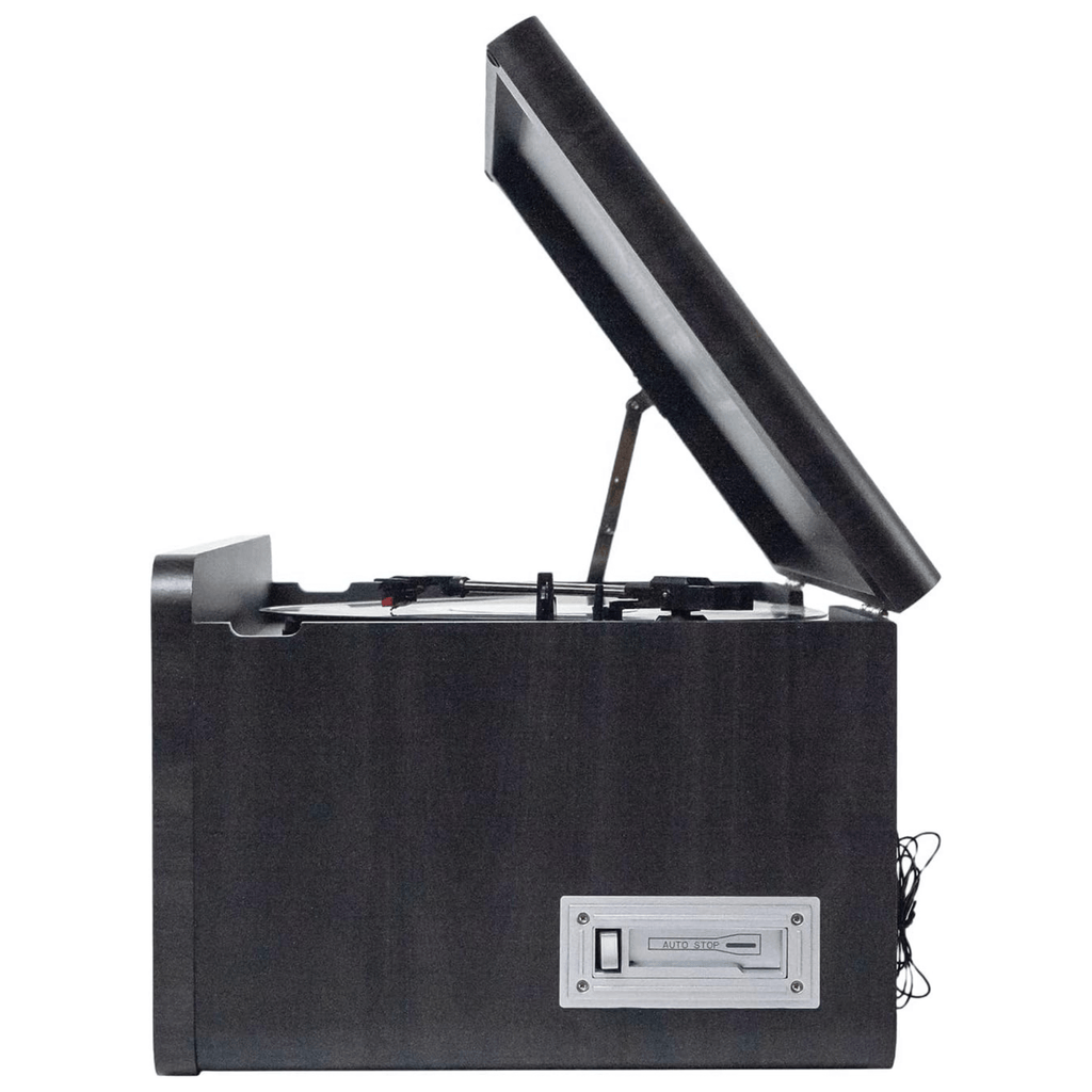 Victor Monument 8-in-1 Wood Music Center with 3-Speed Turntable & Dual Bluetooth