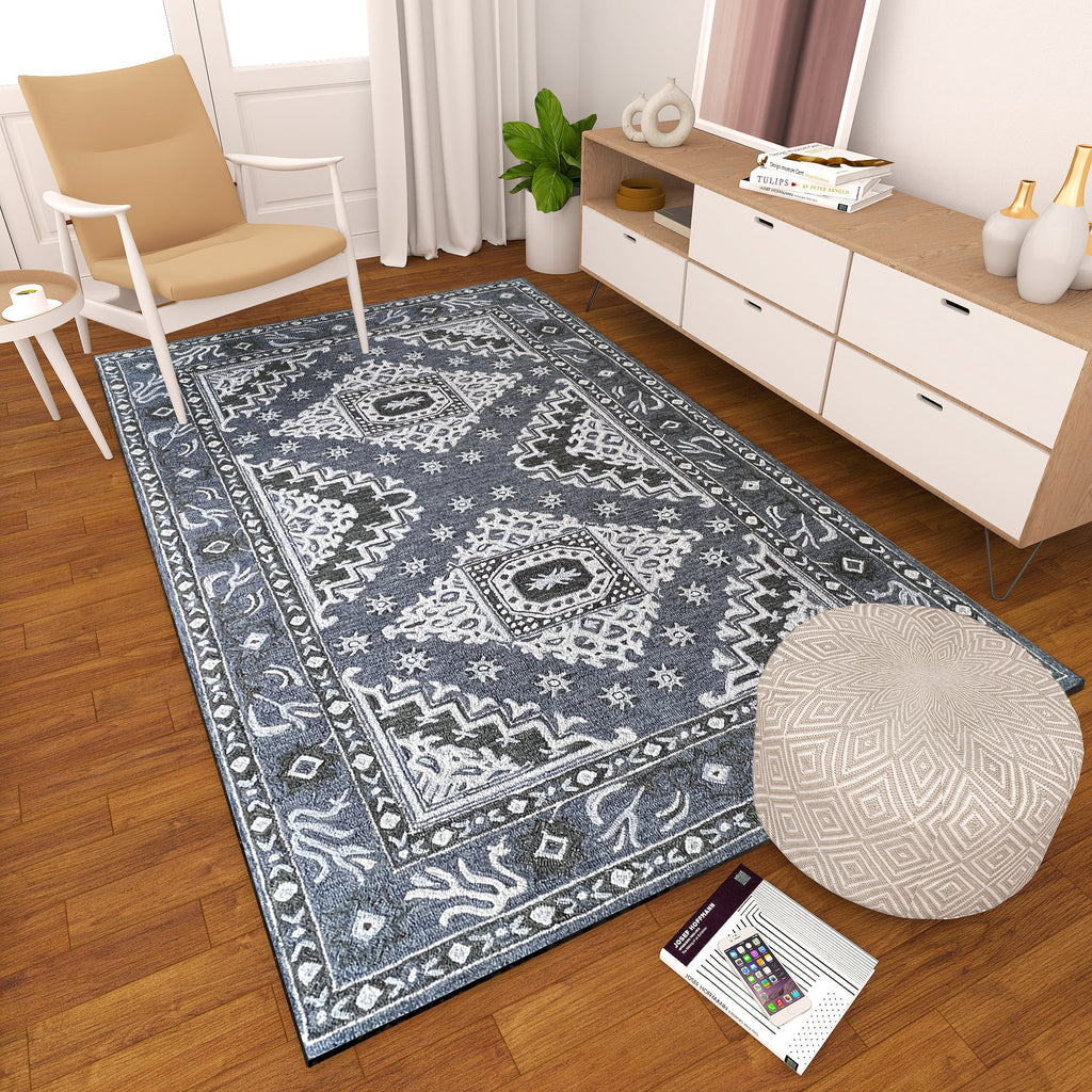 Premium Hand-Tufted Rug Made of 100% Wool  - Wandering Star - 3x5 Feet