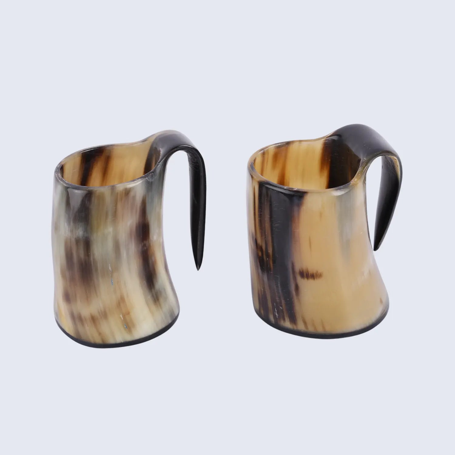 handmade Drinking horn whiskey shot glass set real ox horn shot glasses 5 oz  pack 2