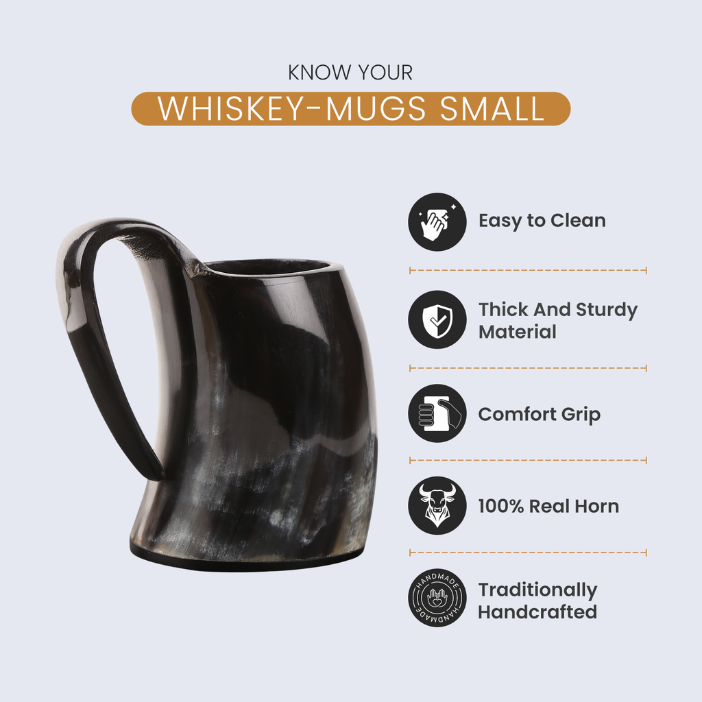 handmade viking horn whiskey shot glass set 5 oz pack 3