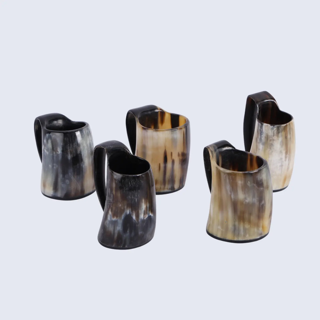 handmade viking horn whiskey shot glass set 5 oz pack 5