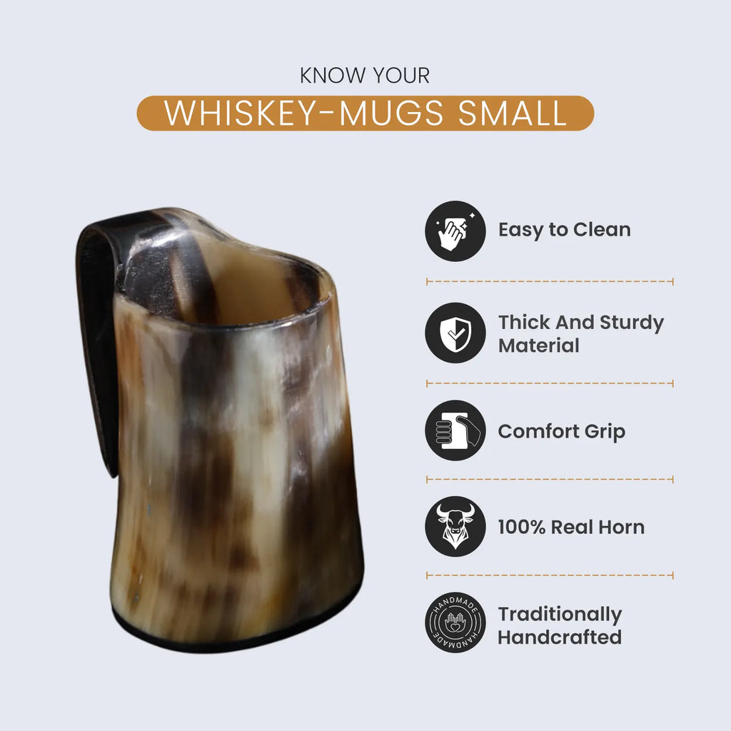 handmade viking horn whiskey shot glass set 5 oz pack 5