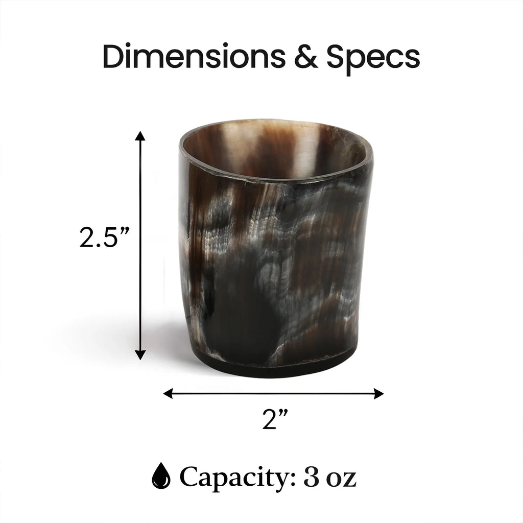 Buffalo Horn Whiskey Shot Glasses 6.5 oz - (Pack of 12)