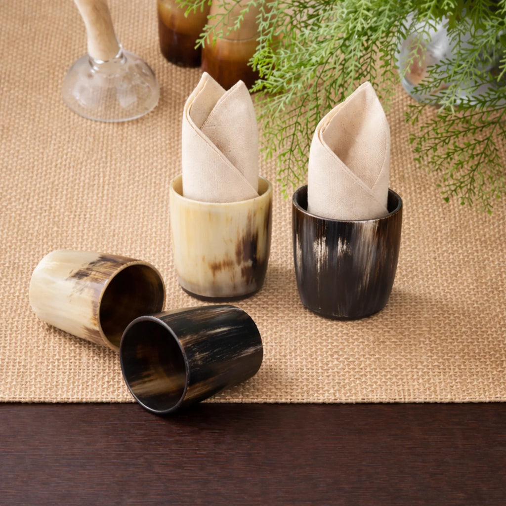 Buffalo Horn Whiskey Shot Glasses 6.5 oz - (Pack of 3)