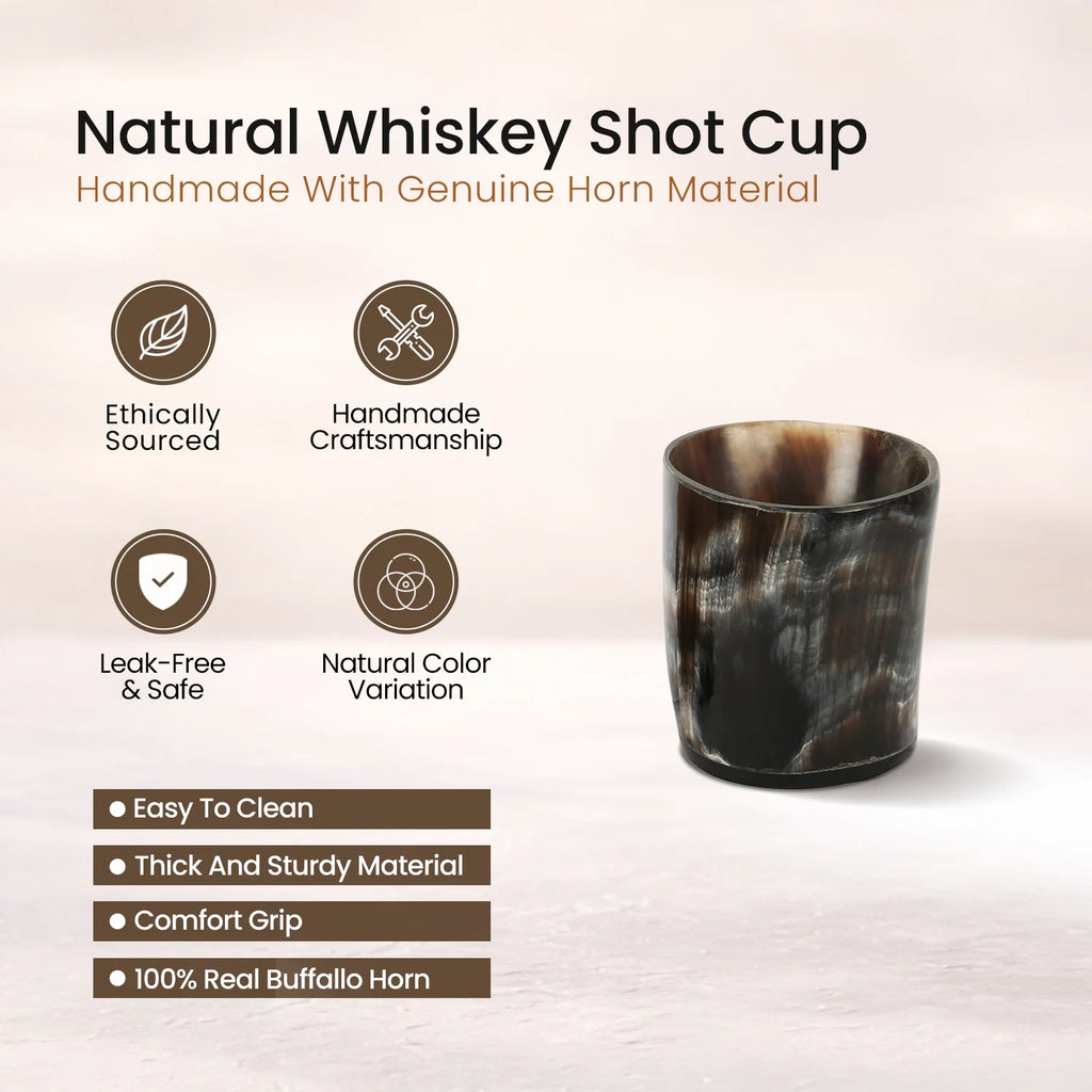 Buffalo Horn Whiskey Shot Glasses 6.5 oz - (Pack of 8)