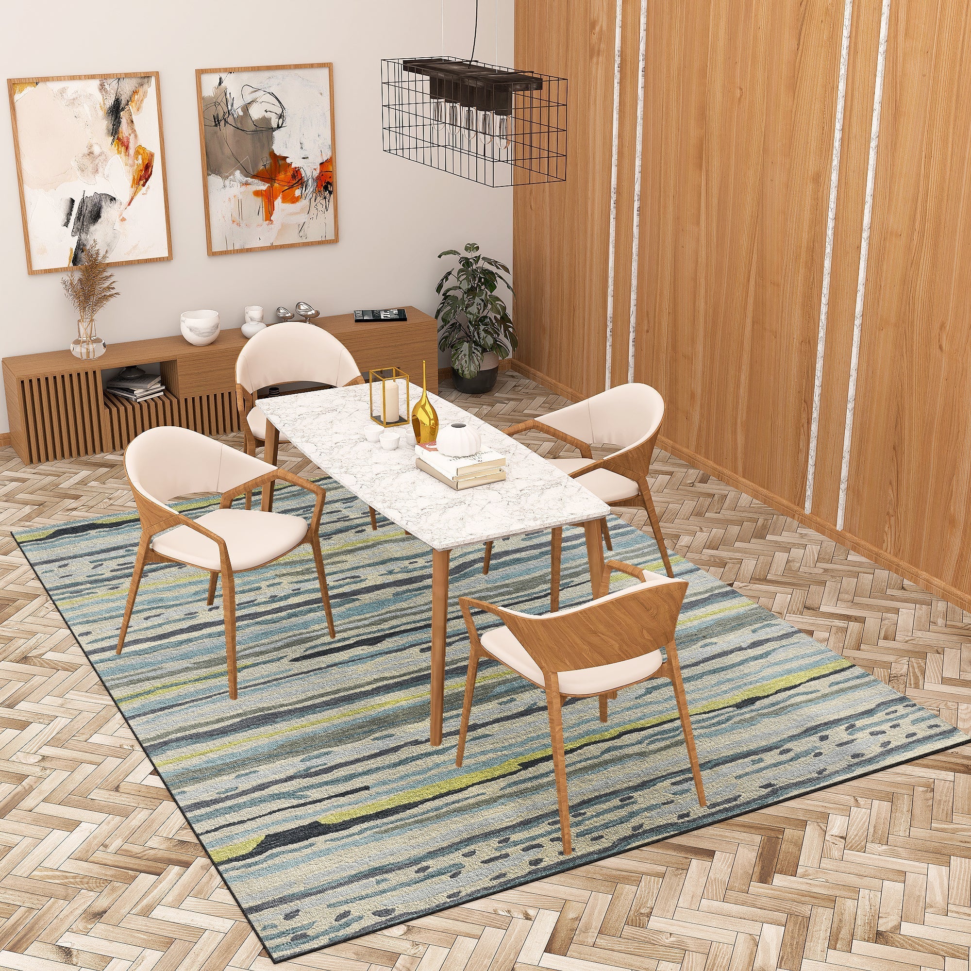 Premium Hand-Tufted Rug Made of 100% Wool  - Winter Coast - 8x10 Feet
