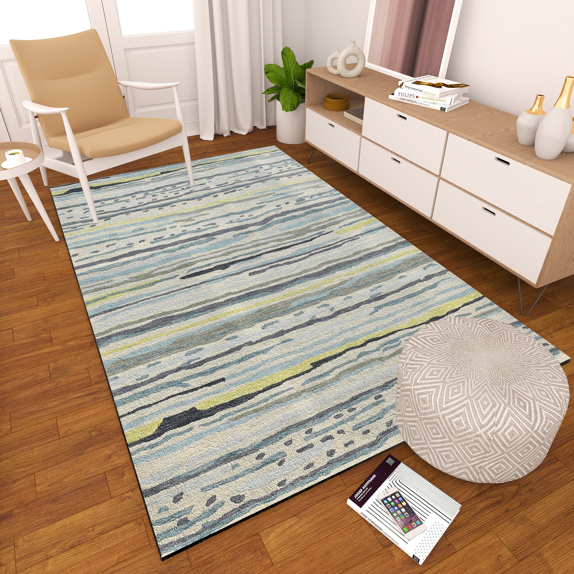 Premium Hand-Tufted Rug Made of 100% Wool  - Winter Coast - 6x9 Feet
