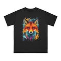 Vibrant Fox Tee - Colorful Splash Organic Cotton - DipaliZ