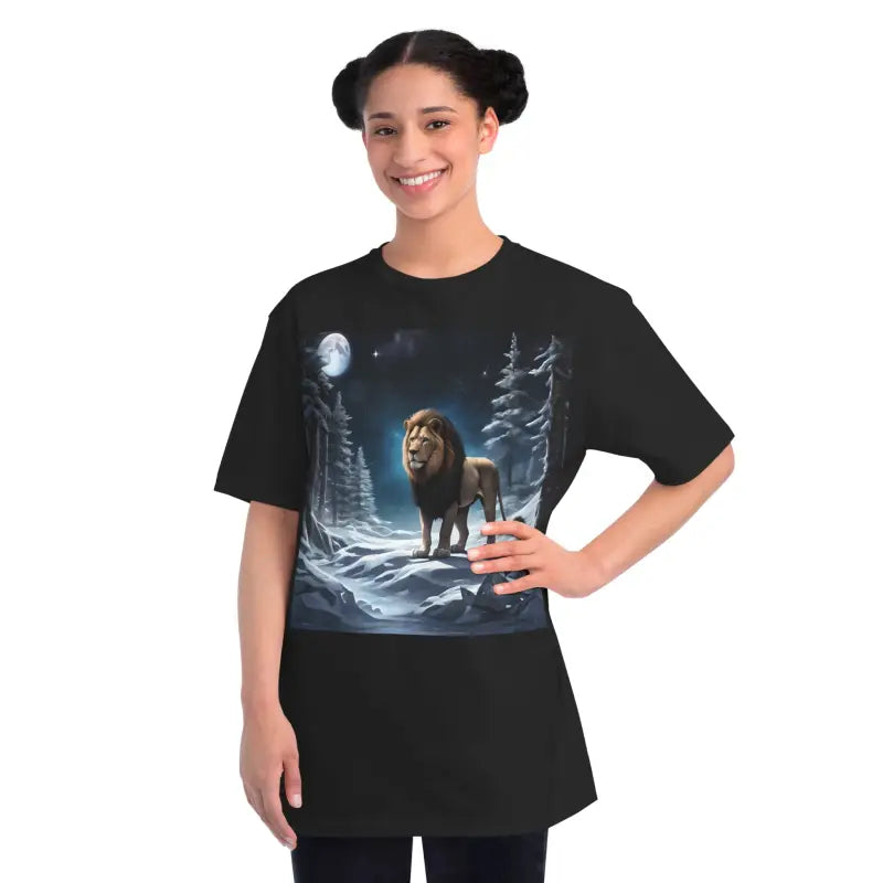 Lion Moonlight Classic T-Shirt - Wild Graphic Tee - DipaliZ