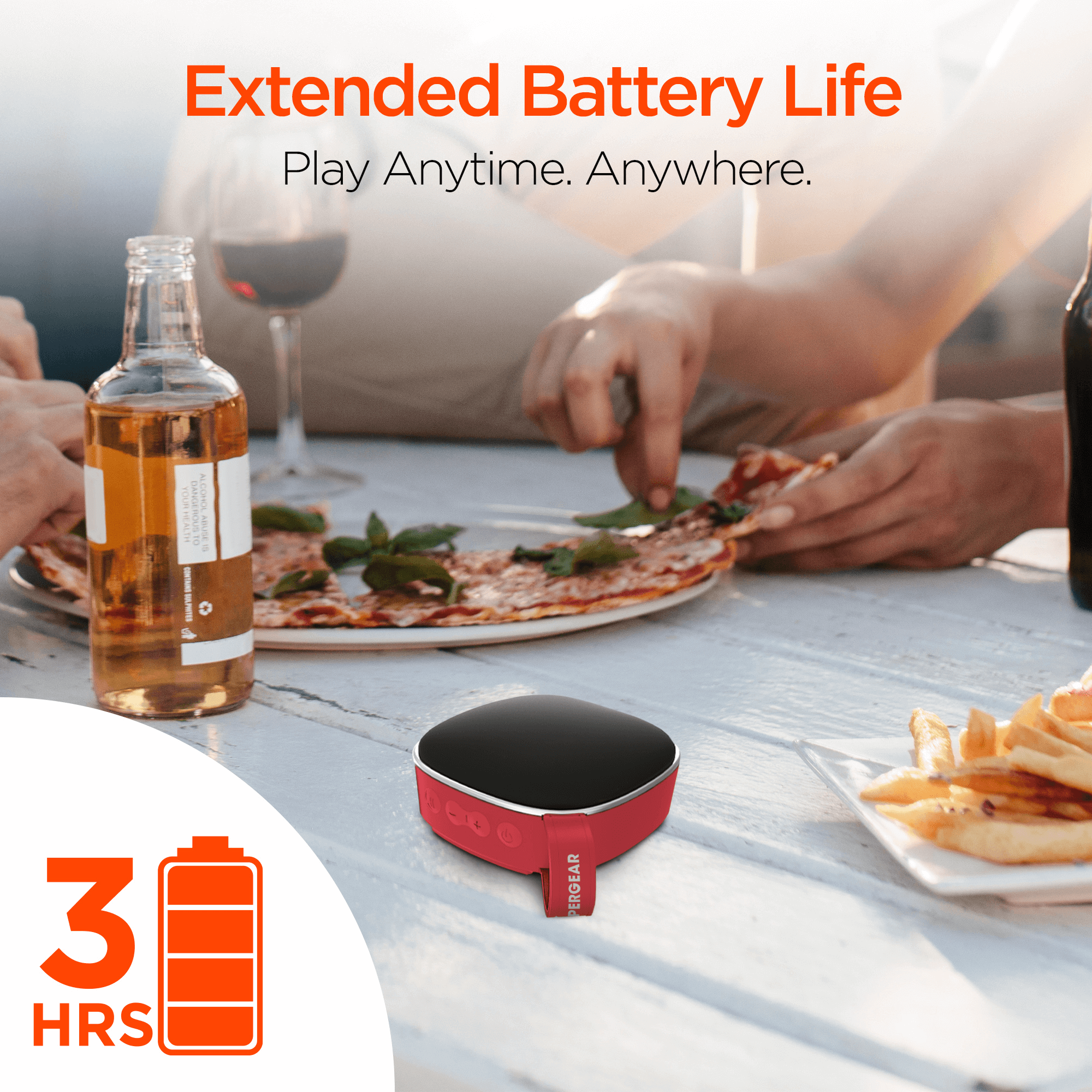 HyperGear Fabrix Mini Wireless Speaker - Red