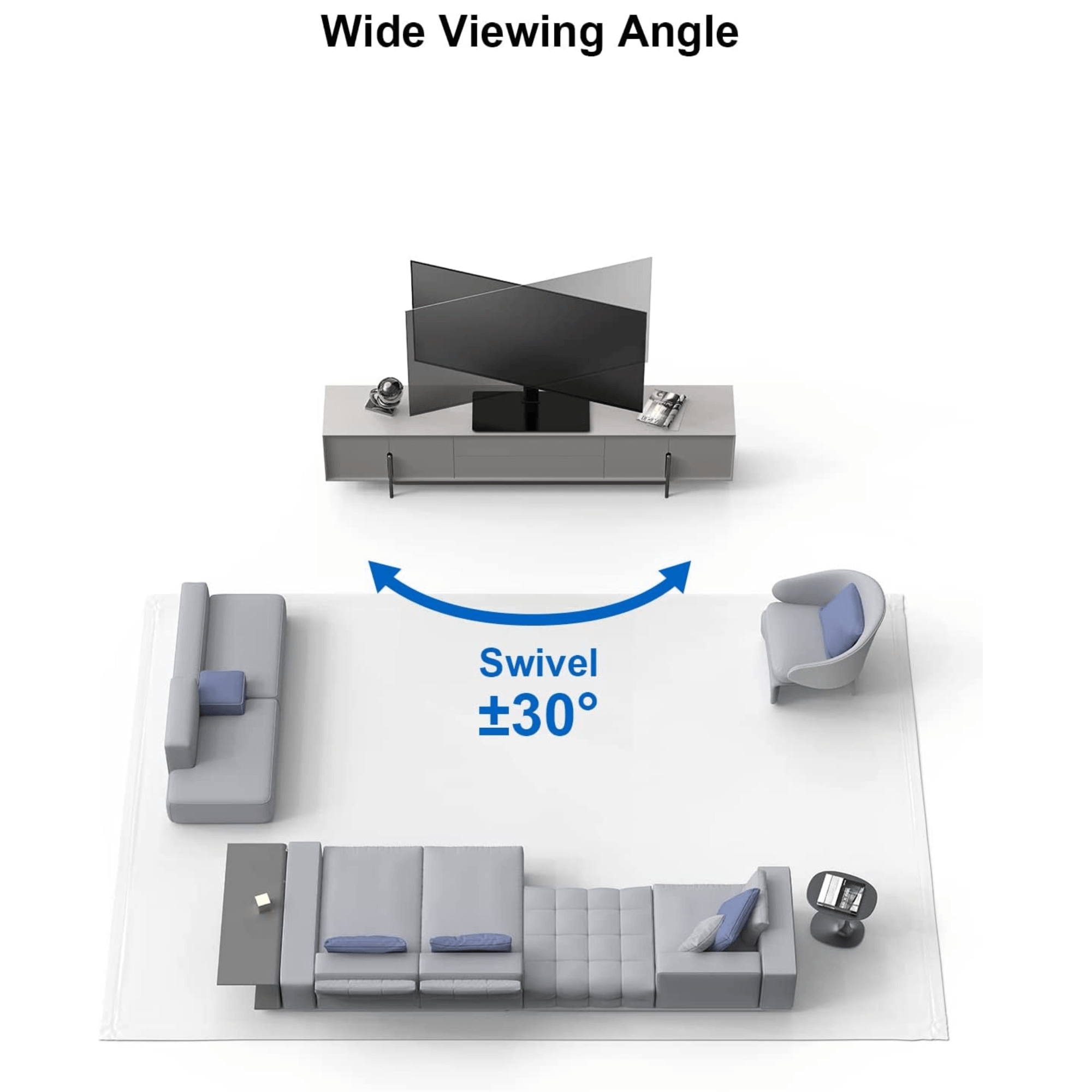 ErgoAV Tabletop TV Stand with Swivel for 40" to 55" TVs