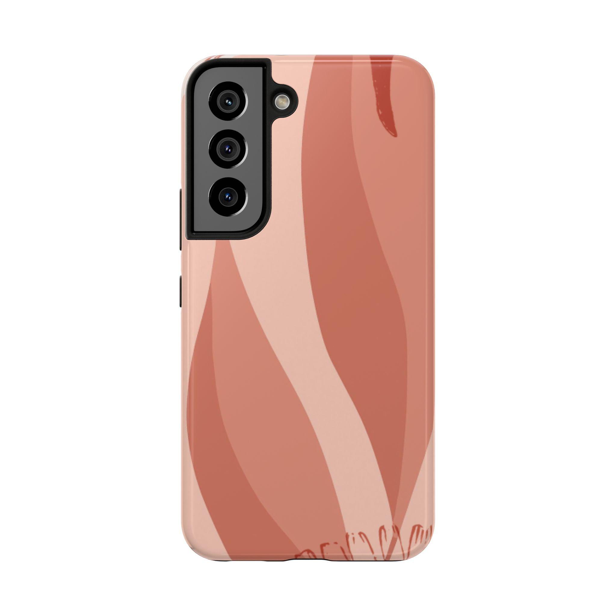Samsung Tough Phone Case Blush Waves in Warm Earth Tones