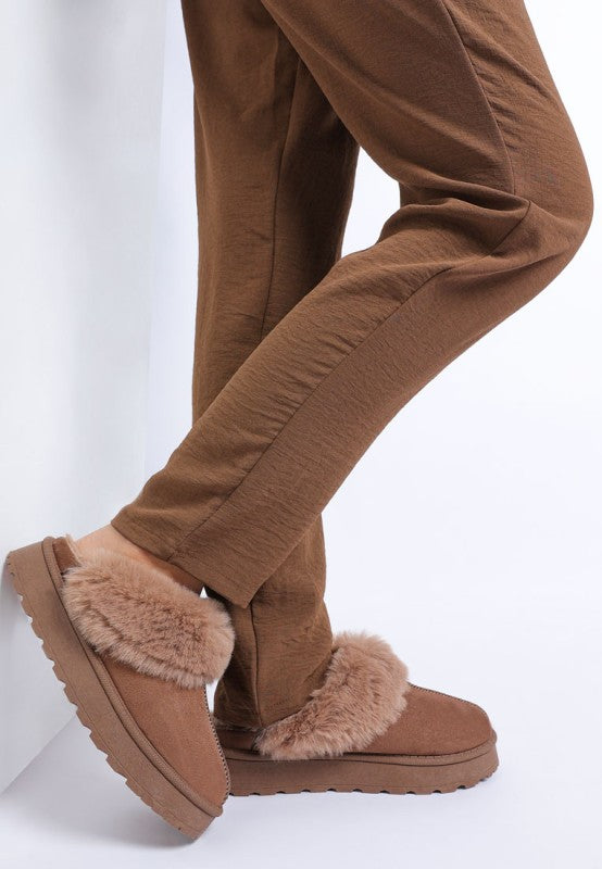 Portho Faux Fur Slip Ons