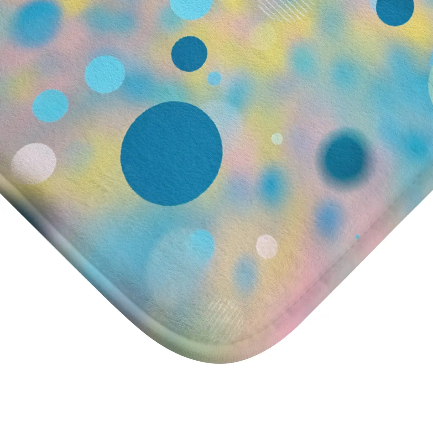 Abstract Blue Yellow Circles Bath Mat - Non-Slip Design - DipaliZ