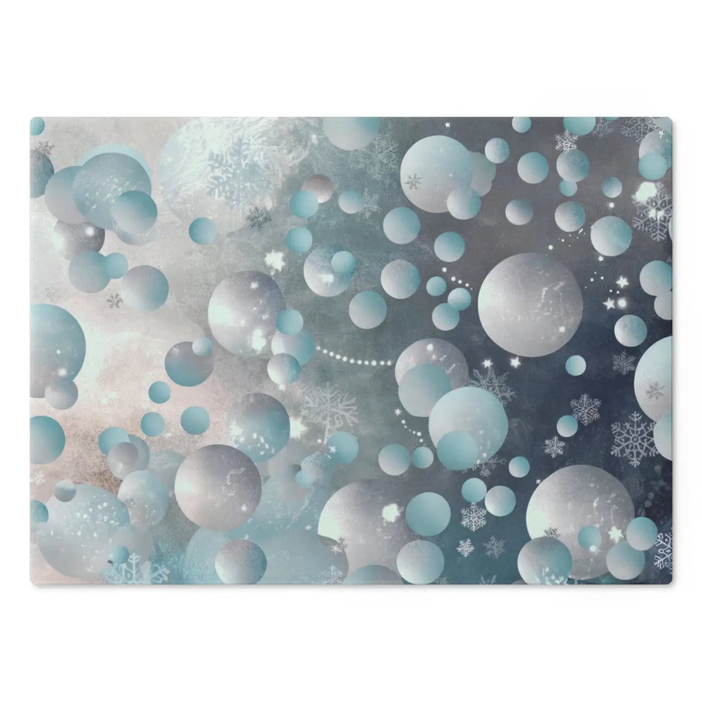 Tempered Glass Cutting Board - Abstract Bluish Circles Pattern - DipaliZ