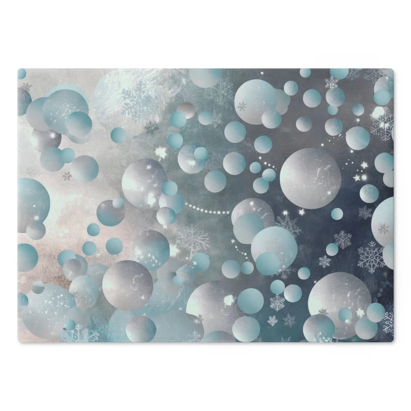 Tempered Glass Cutting Board - Abstract Bluish Circles Pattern - DipaliZ