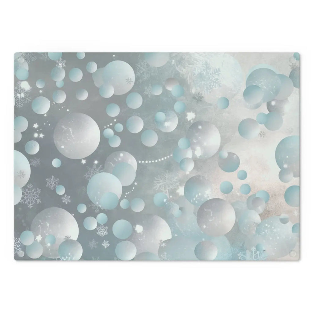 Tempered Glass Cutting Board - Abstract Bluish Circles Pattern - DipaliZ