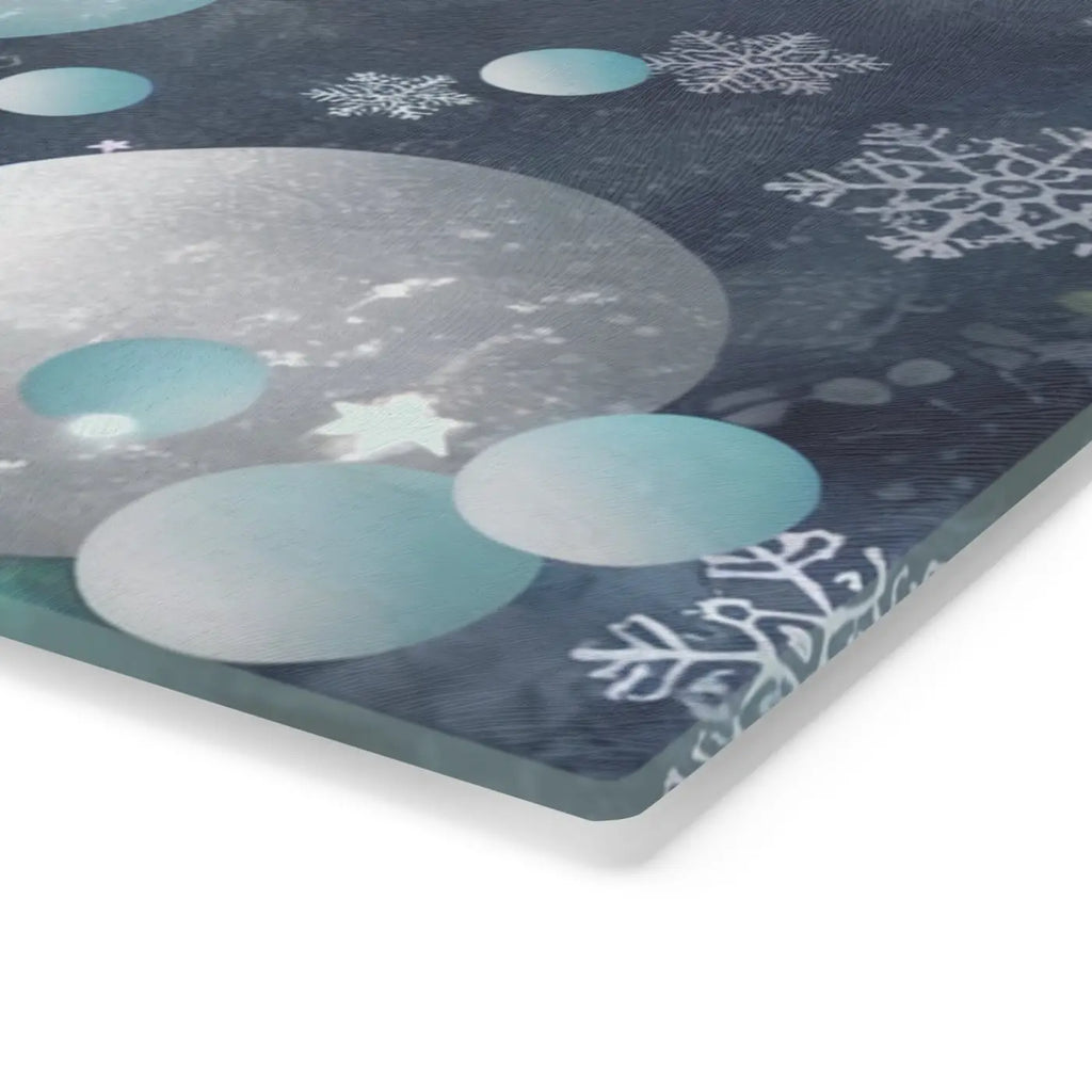 Tempered Glass Cutting Board - Abstract Bluish Circles Pattern - DipaliZ