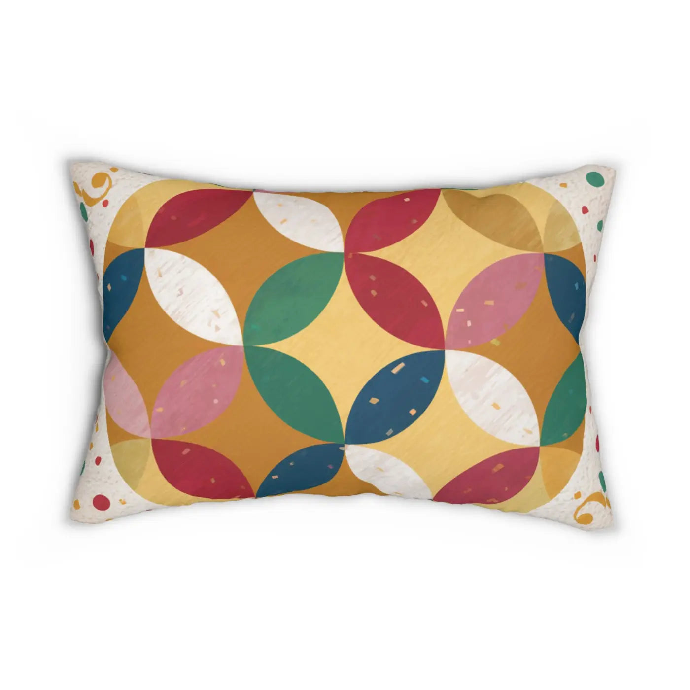 Geometric Pattern Pillow - Polyester Lumbar with Insert - DipaliZ