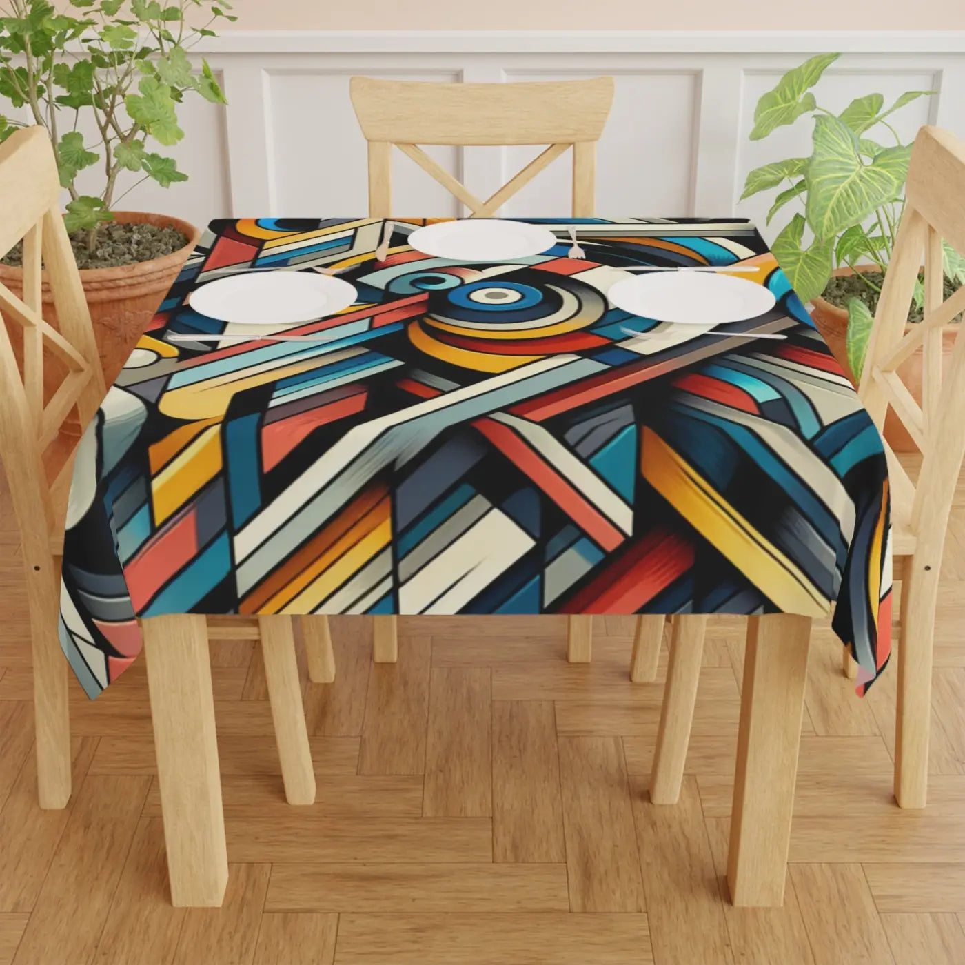 Colorful Geometric Pattern Tablecloth - Transform Your Table - DipaliZ