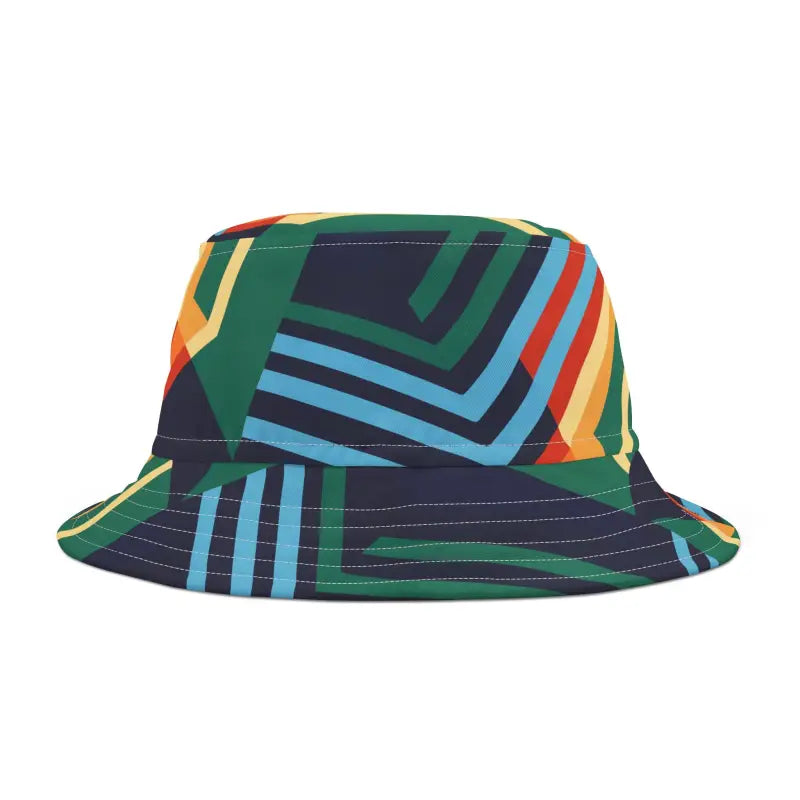 Abstract Colorful Lines Bucket Hat - Bold Artistic Style - DipaliZ