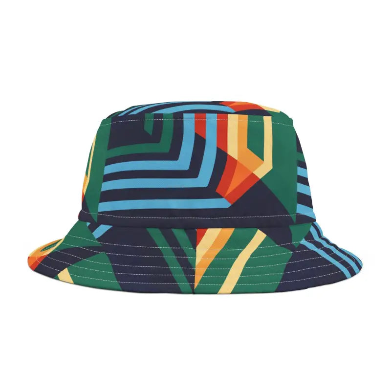 Abstract Colorful Lines Bucket Hat - Bold Artistic Style - DipaliZ