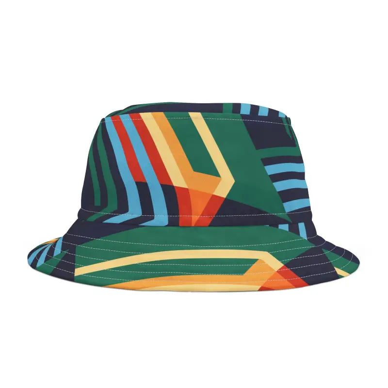 Abstract Colorful Lines Bucket Hat - Bold Artistic Style - DipaliZ