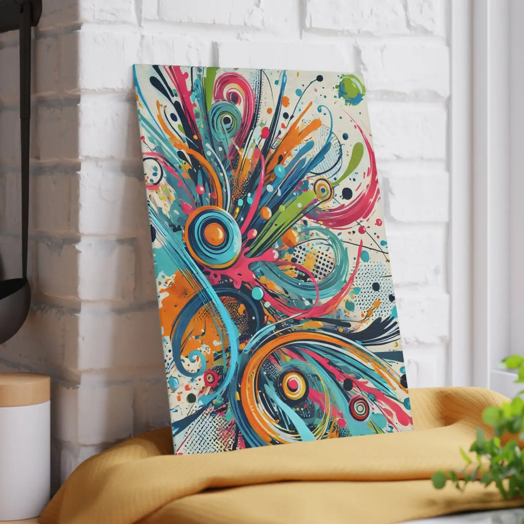 Glass Cutting Board - Vibrant Colorful Swirls Design - DipaliZ