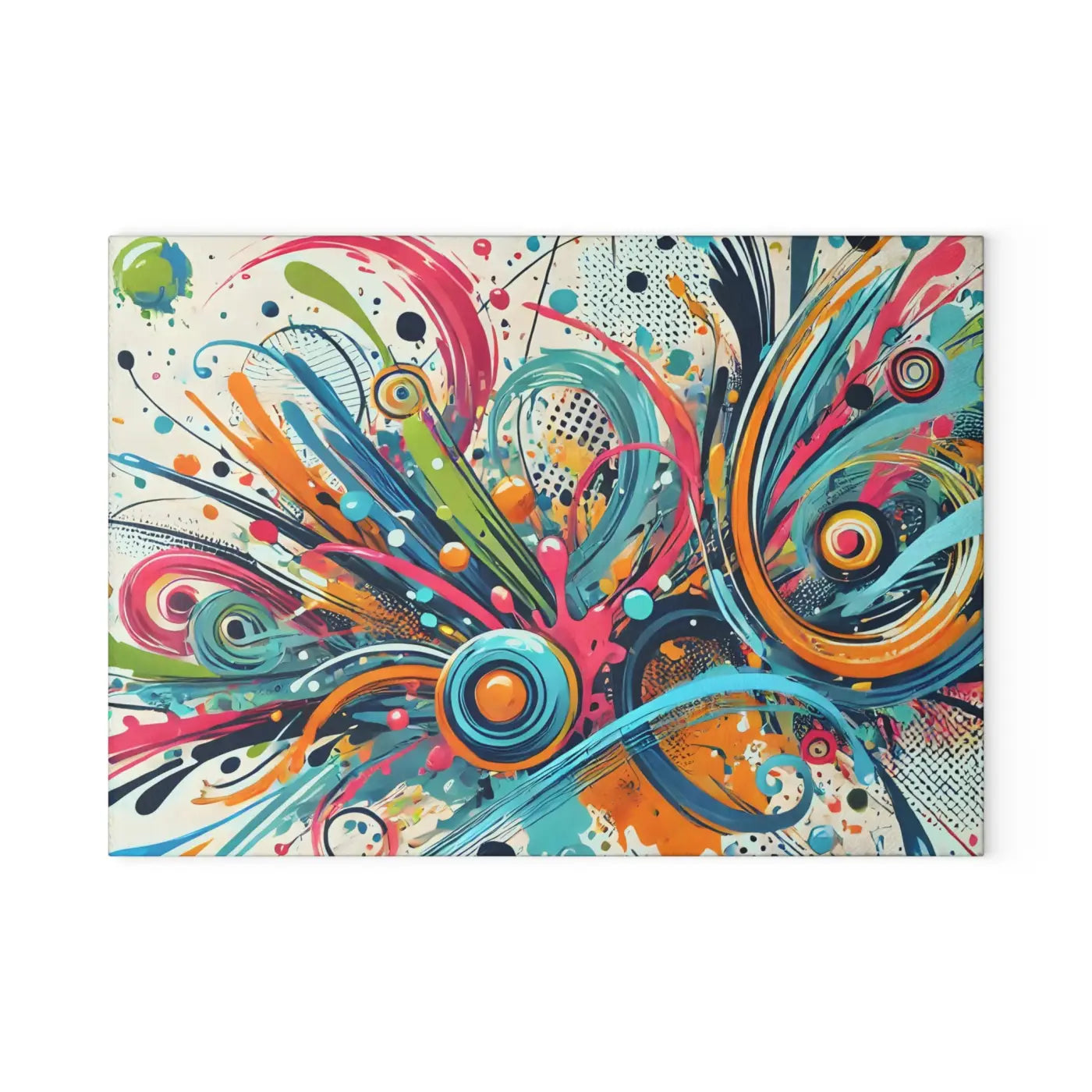 Glass Cutting Board - Vibrant Colorful Swirls Design - DipaliZ