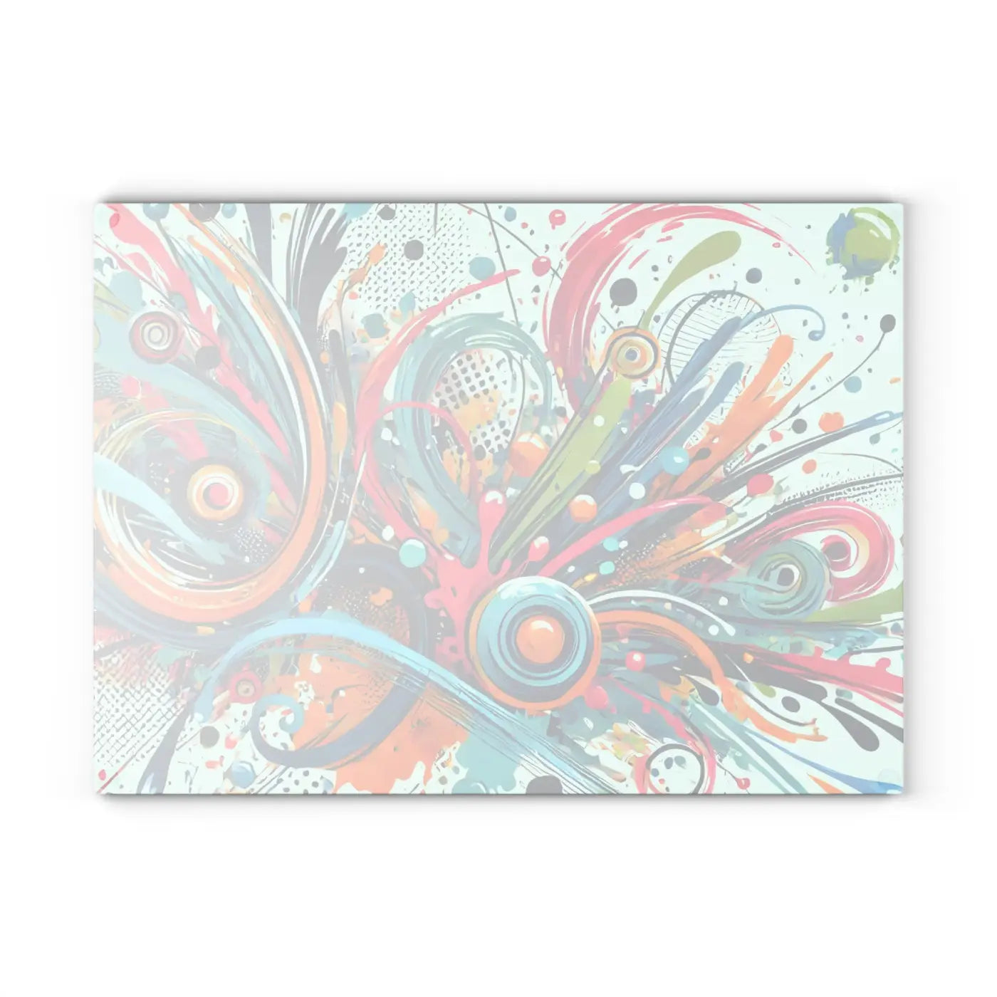 Glass Cutting Board - Vibrant Colorful Swirls Design - DipaliZ