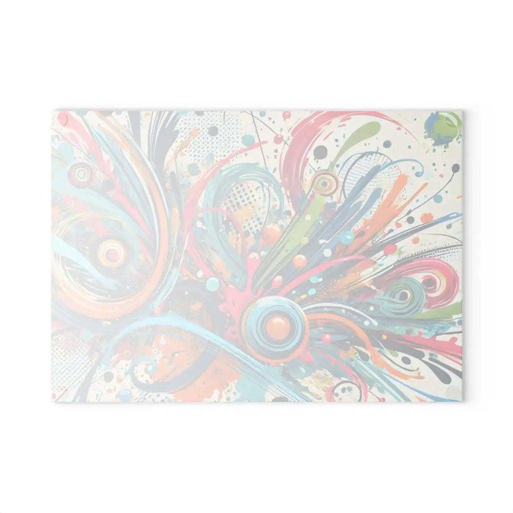 Glass Cutting Board - Vibrant Colorful Swirls Design - DipaliZ